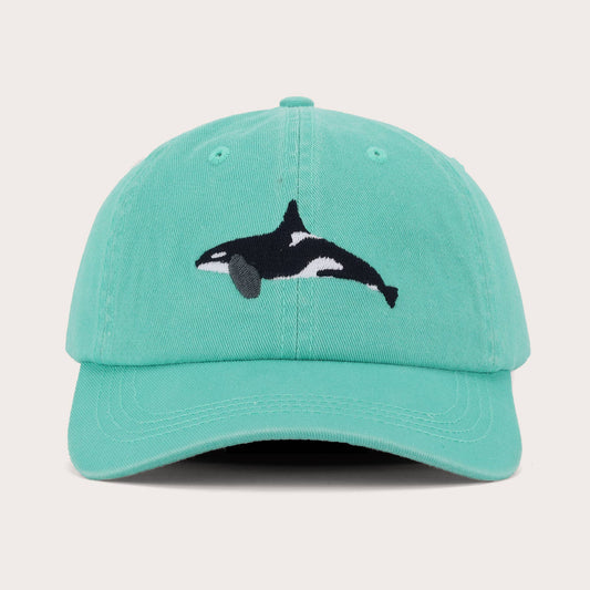 Orca Fish Lid | Cotton Dad Cap in Turquoise