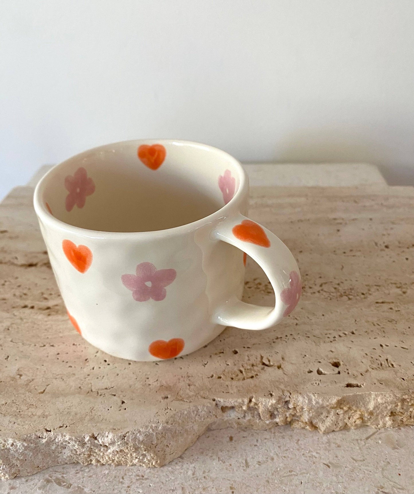 Hearts Hand Painted Coffee Mugs