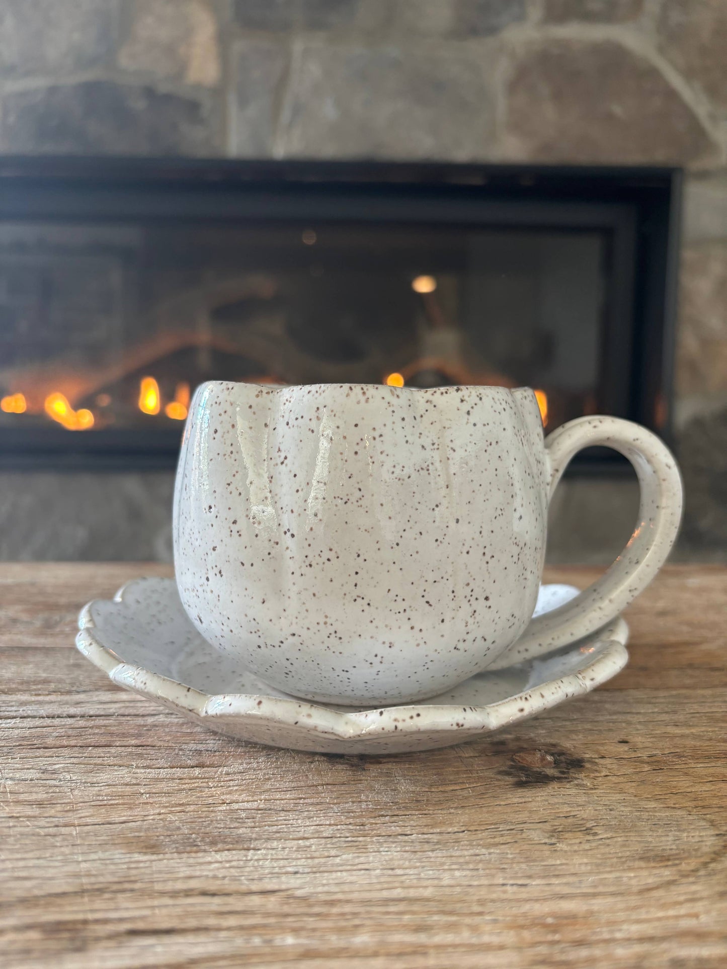 Ceramic Daisy Cup & Saucer