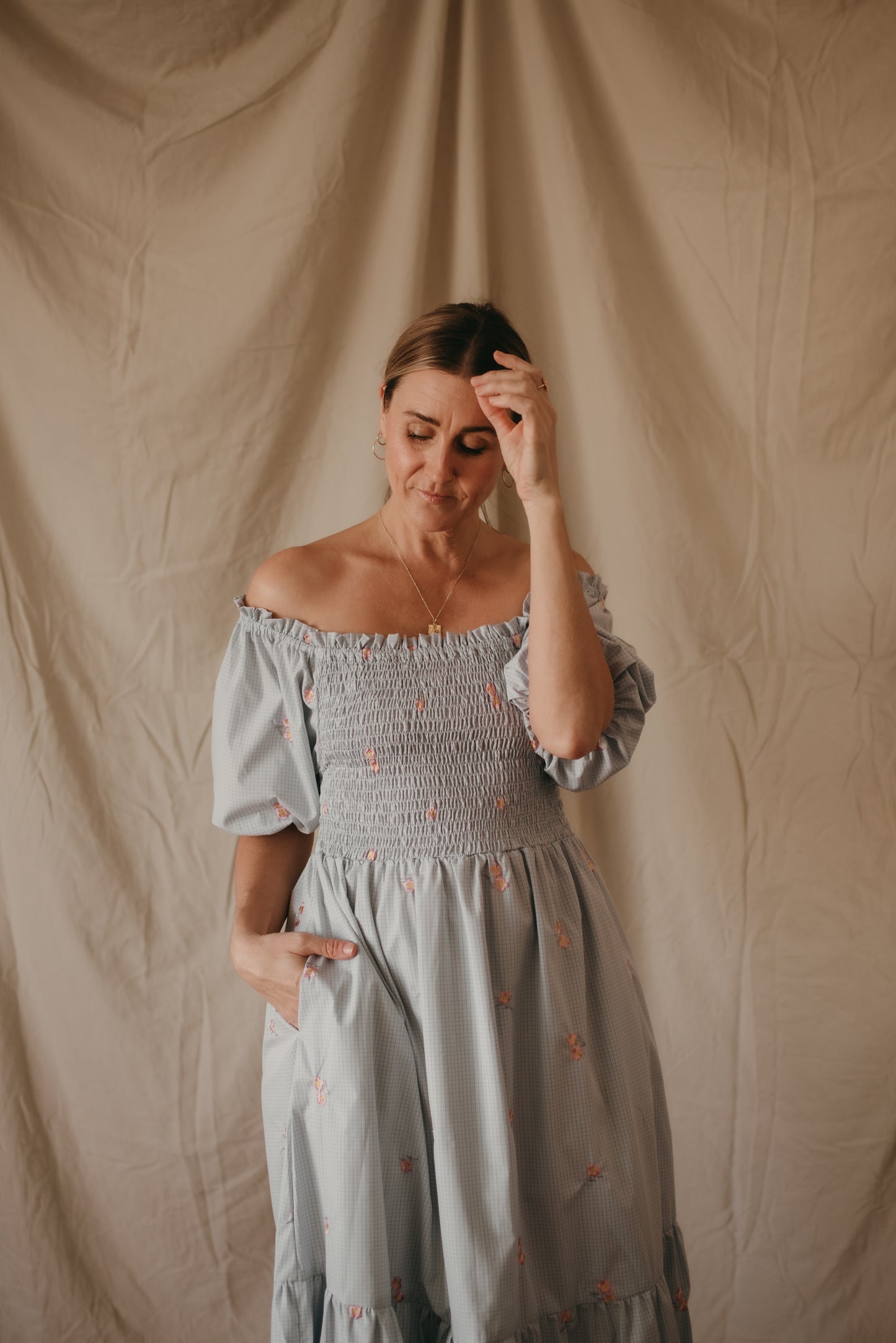 Lily Maxi - Gingham Skies