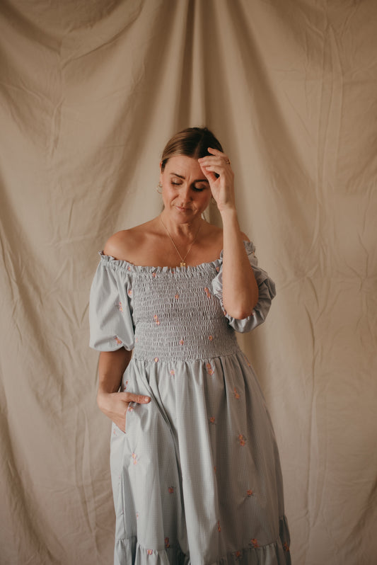 Lily Maxi - Gingham Skies