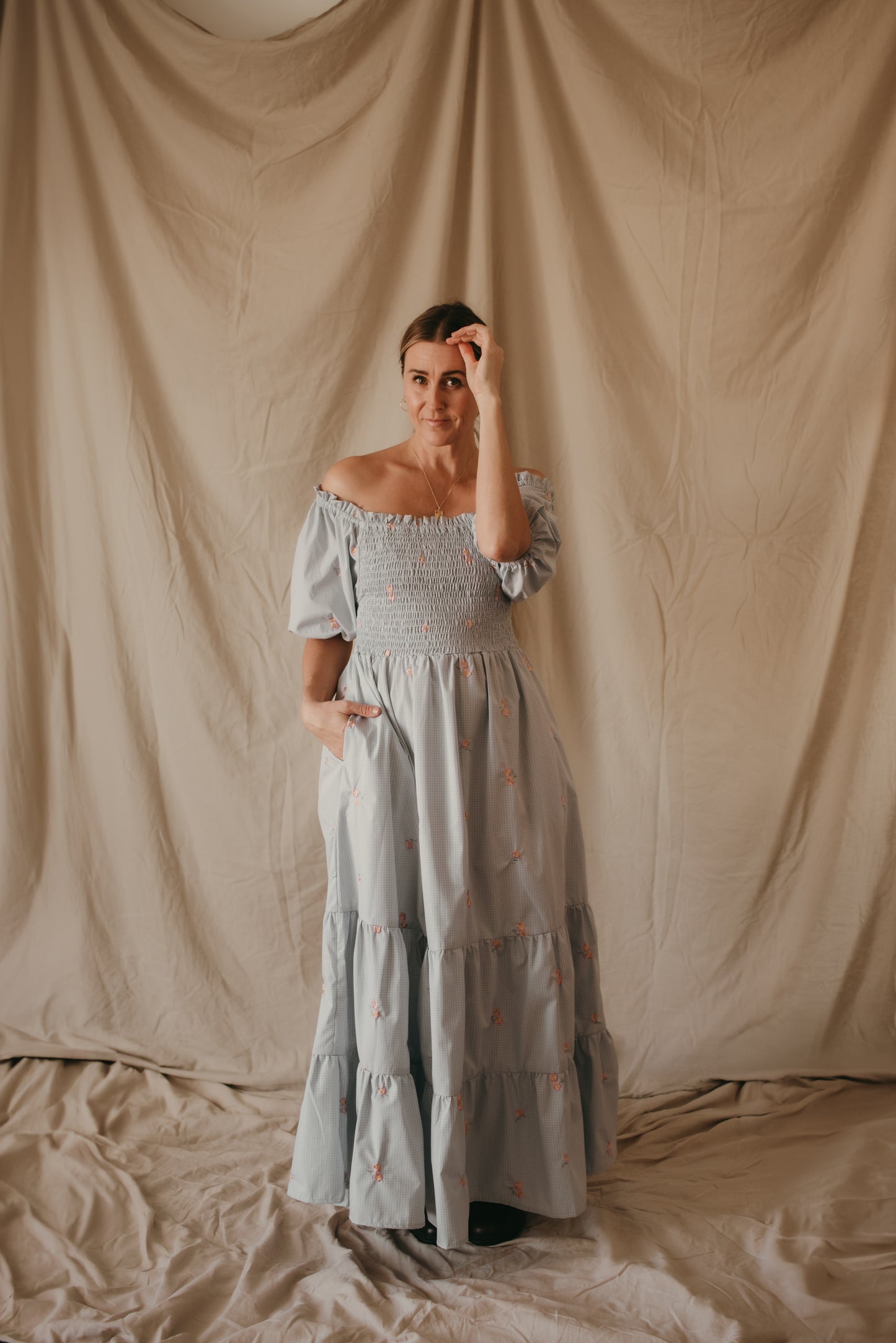 Lily Maxi - Gingham Skies