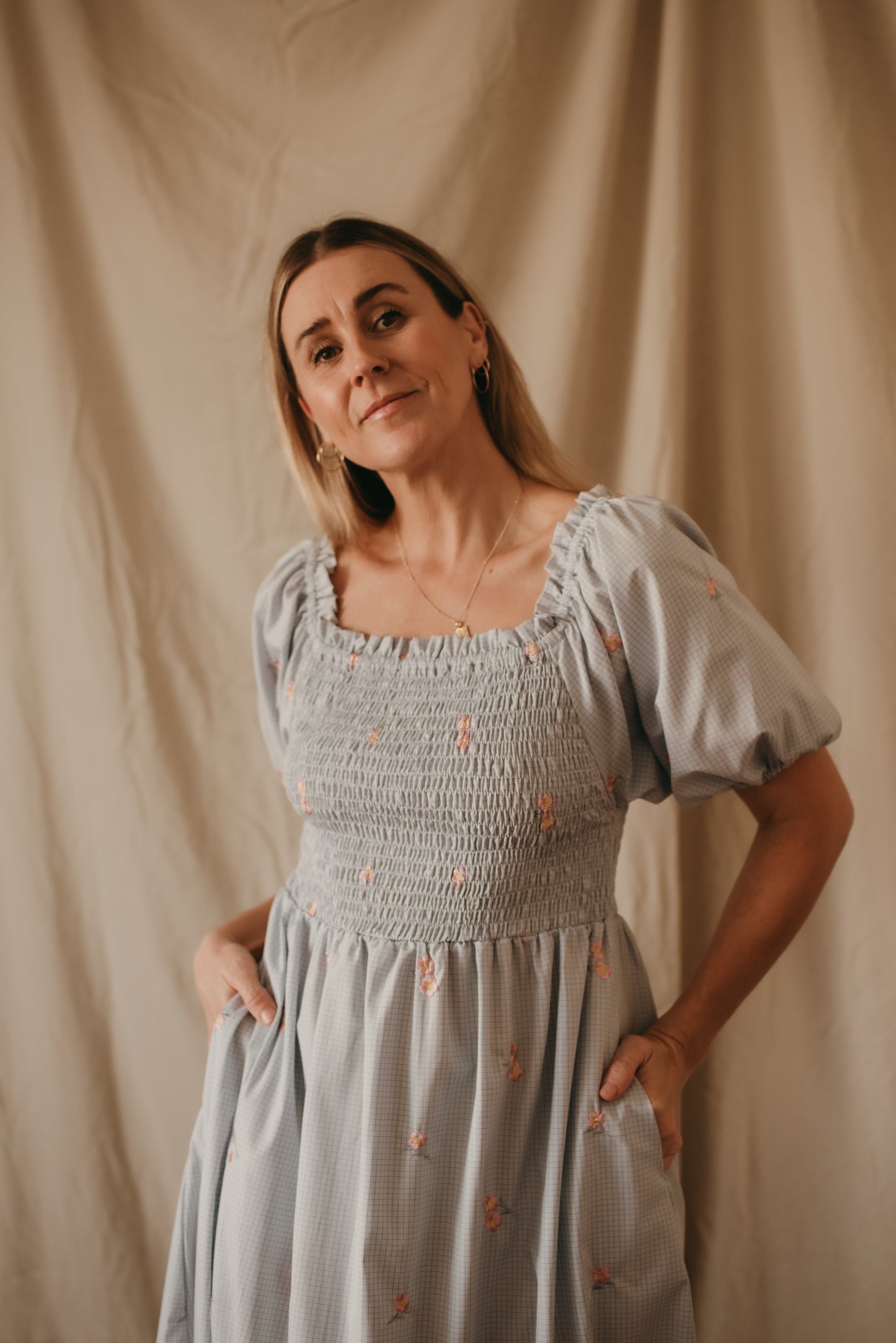 Lily Maxi - Gingham Skies