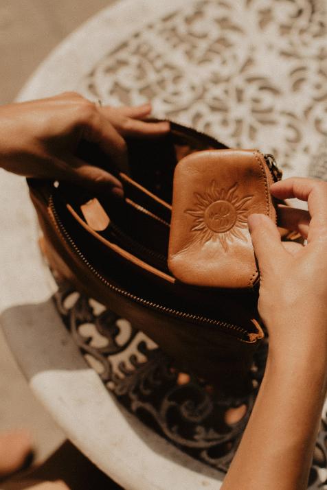Pixie Coin Pouch - Embossed Sun