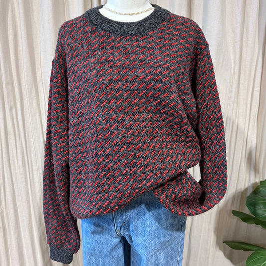 Vintage Knitwear - Red/grey Knit L.L.Bean