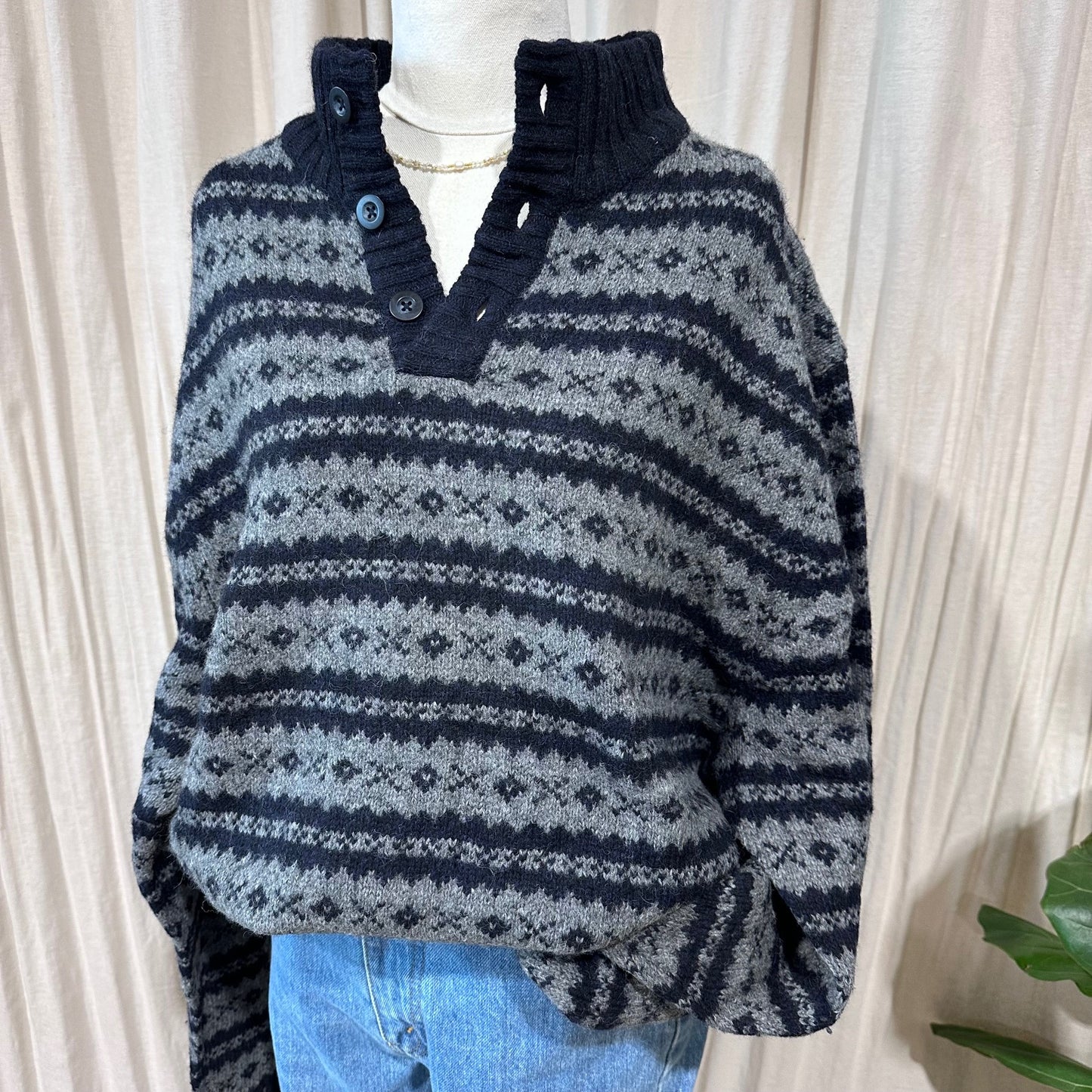 Vintage Knitwear - Black/grey Eddie Bauer