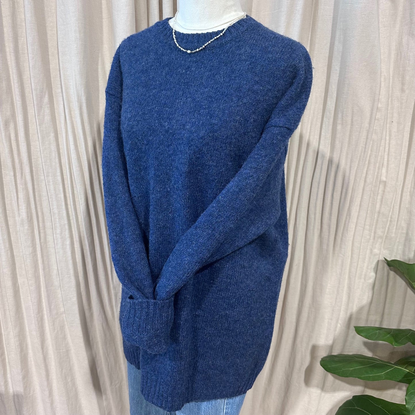 Vintage Knitwear - Navy Peterborough Row Knit
