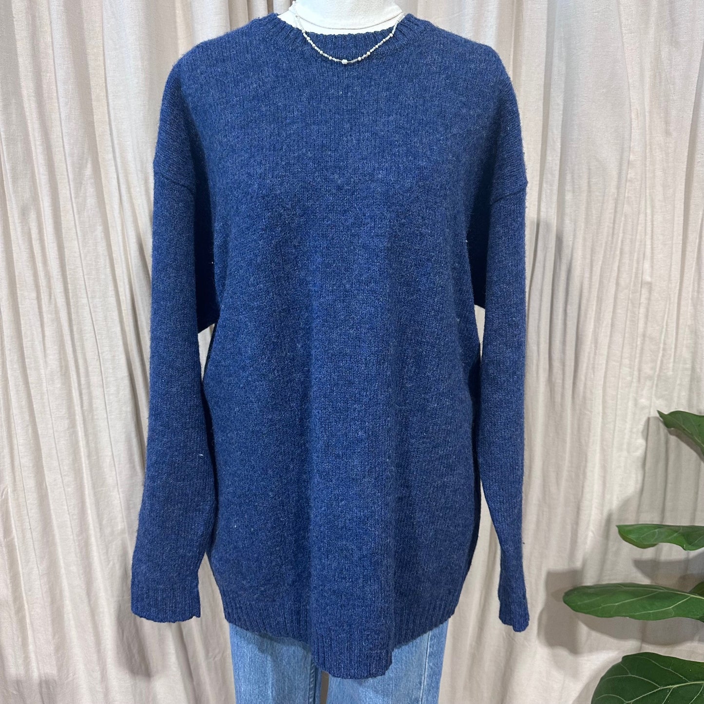 Vintage Knitwear - Navy Peterborough Row Knit