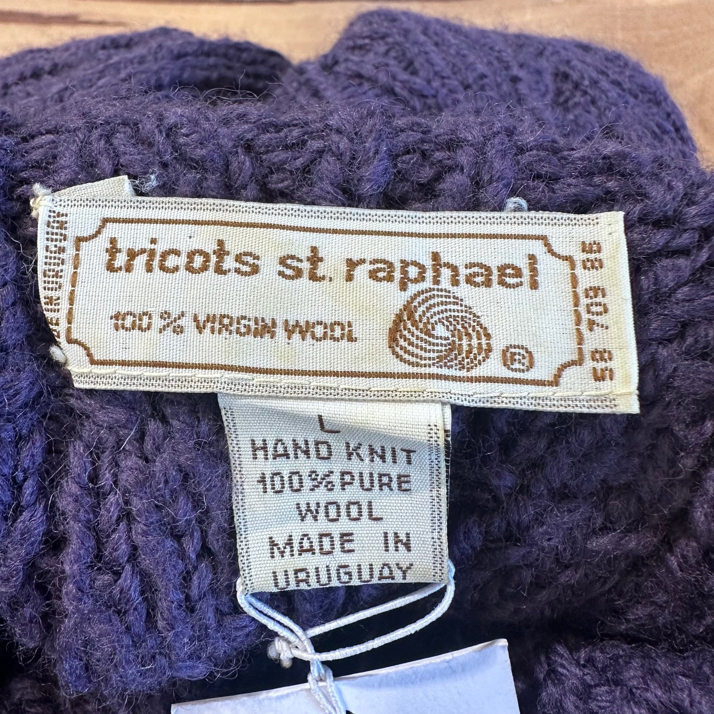 Vintage Knitwear - Purple Cable High Neck *HOLE IN SHOULDER*