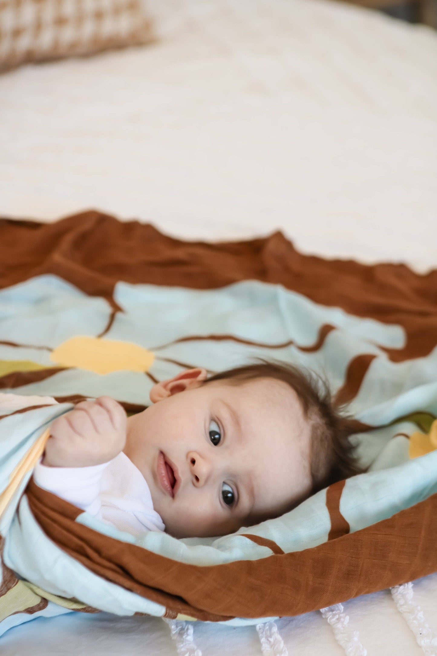 Organic Muslin Swaddle - Fleur Umber (Limited Edition)