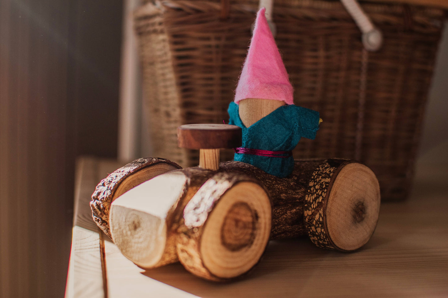 Wooden Gnome's Car - Kids Wood Toy