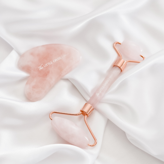 ROSE QUARTZ FACIAL ROLLER & GUA SHA SCULPTING SET