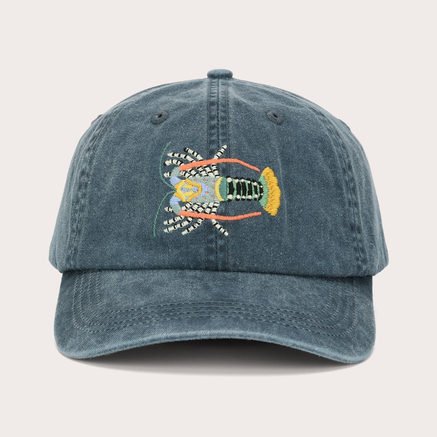Tropical Rock Lobster Fish Lid | Cotton Dad Cap in Stone